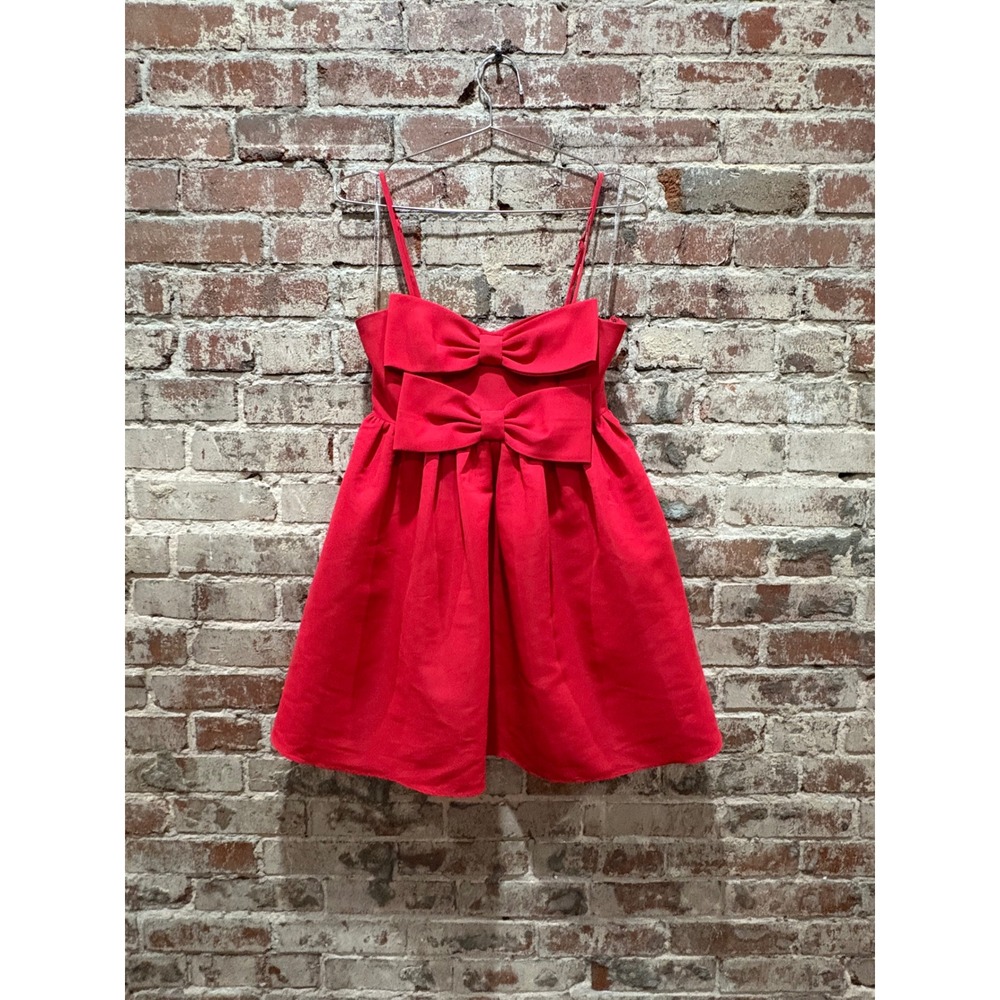 Sachin & Babi Sloane Taffeta Double-Bow Pleated Mini Dress Red Size 2 - Picture 3 of 8